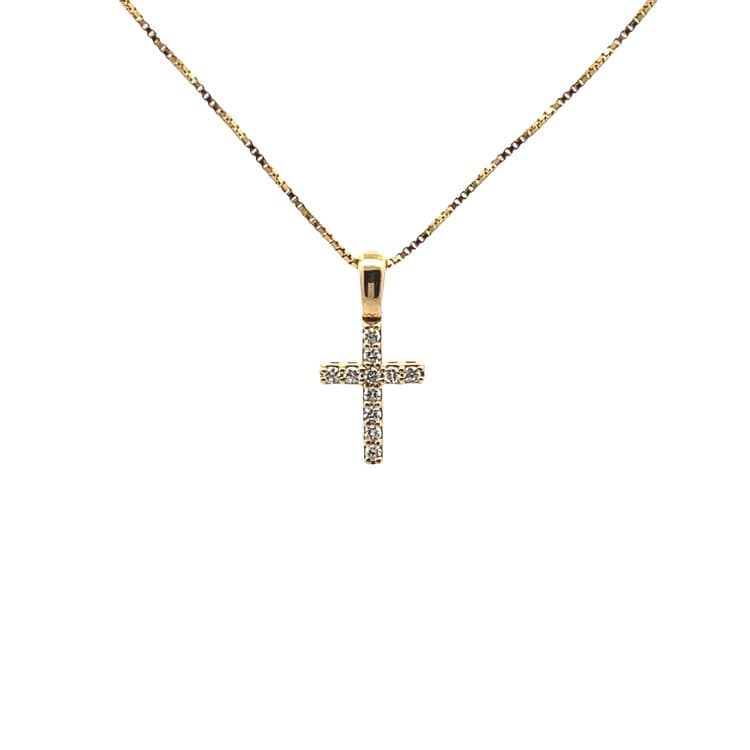 Dije cruz 11 diamantes