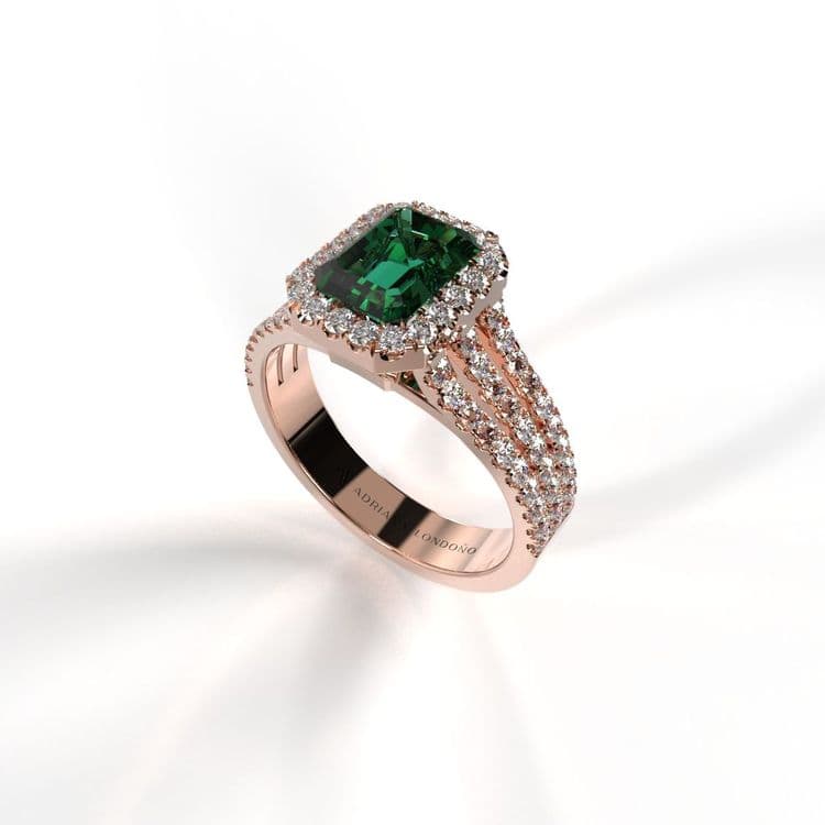 Anillo halo dubai 1,10 cts al frances