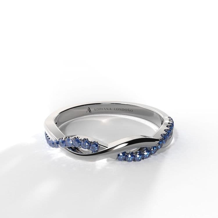 Argolla media caña trenzada 0,26 cts al frances