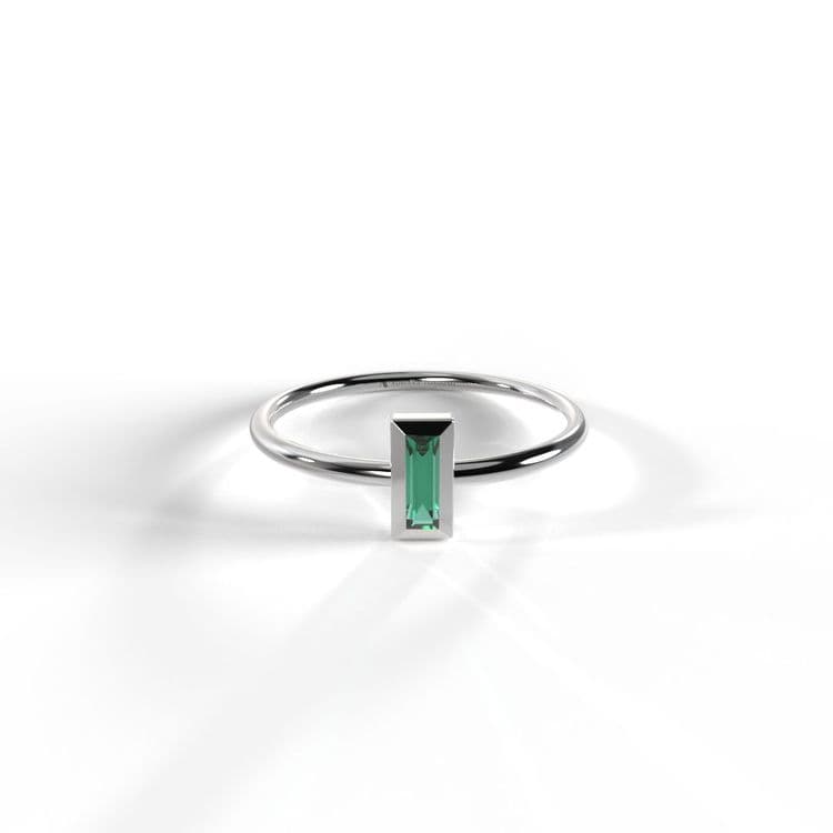 Anillo solitario boho baguette 0,07 cts