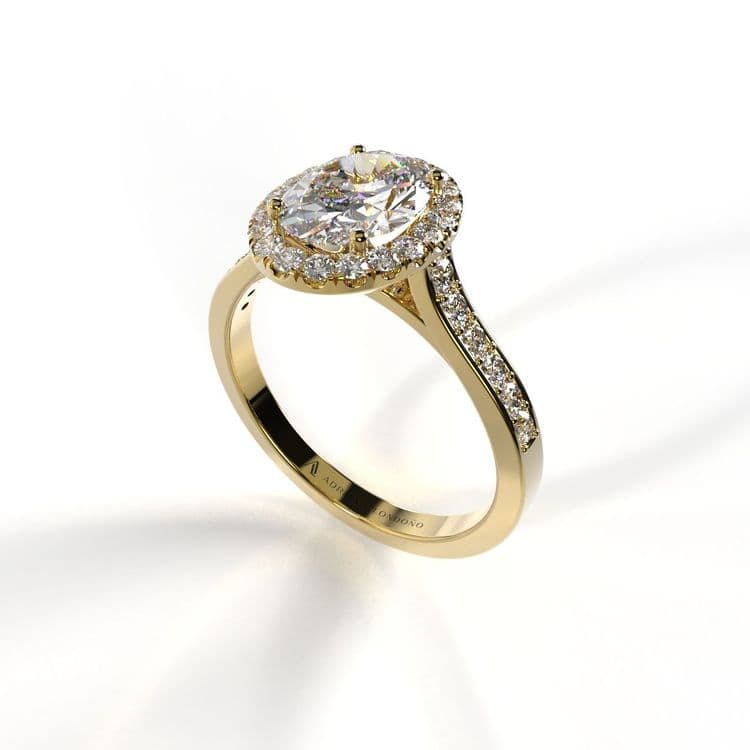 Anillo halo paris 0,60 cts a la banda