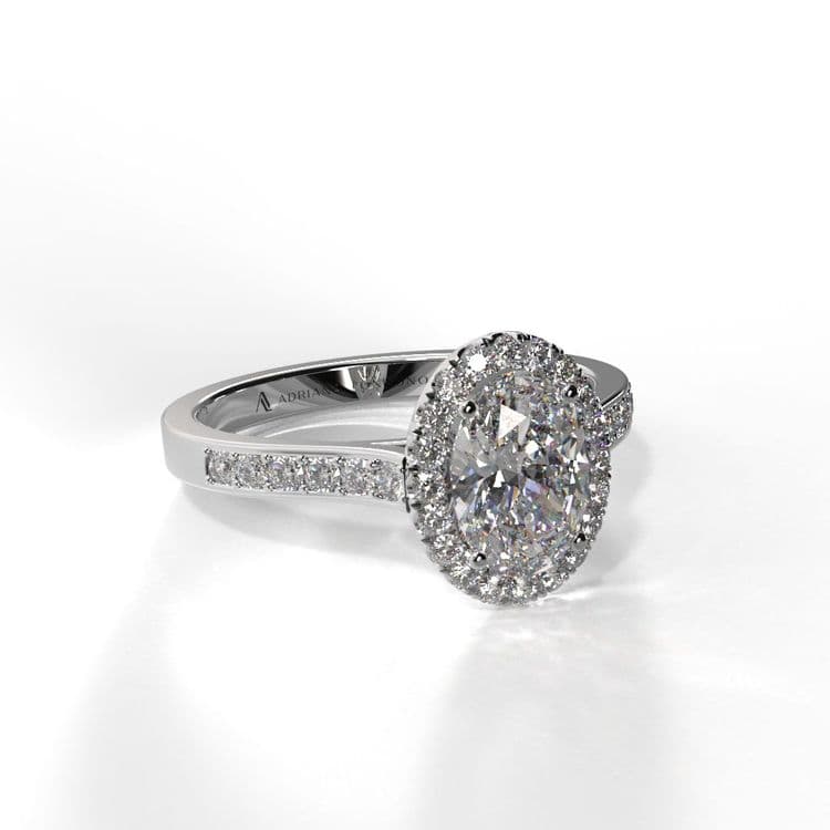 Anillo halo paris 0,60 cts a la banda