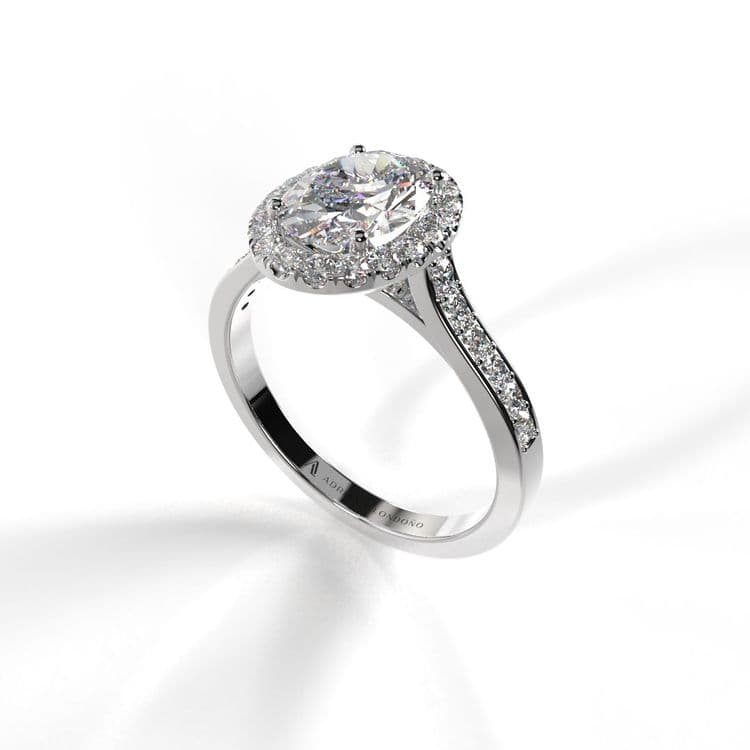 Anillo halo paris 0,60 cts a la banda