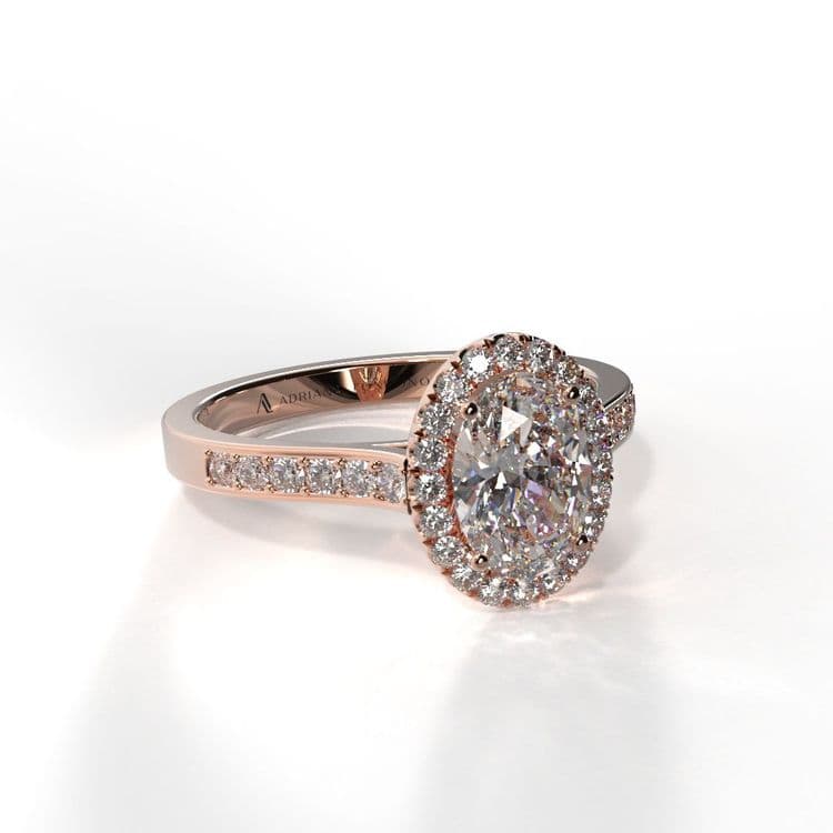 Anillo halo paris 0,60 cts a la banda