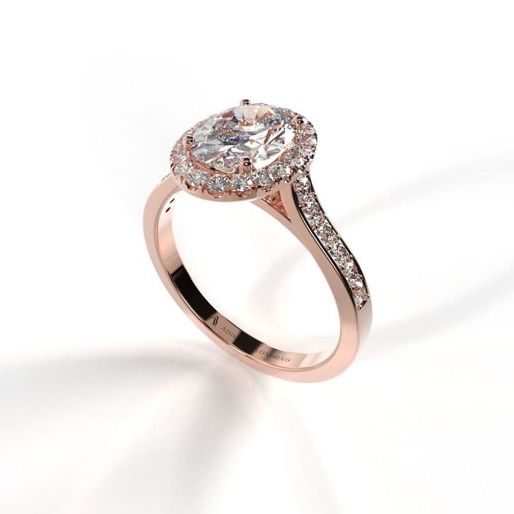 Anillo halo paris 0,60 cts a la banda