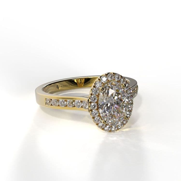 Anillo halo paris 0,60 cts al carre