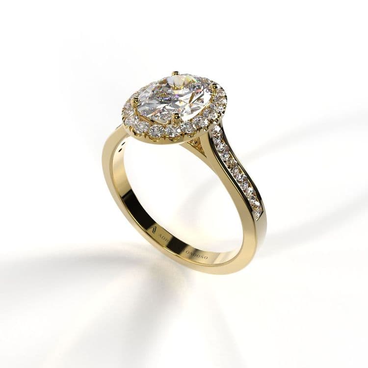 Anillo halo paris 0,60 cts al carre