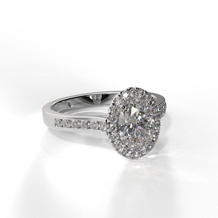 Anillo halo paris 0,60 cts al carre