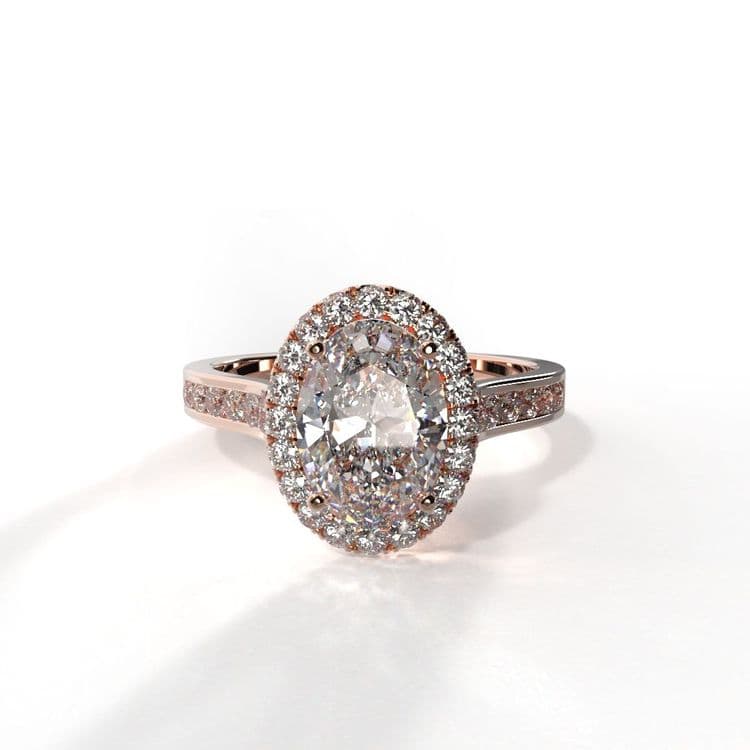 Anillo halo paris 0,60 cts al carre
