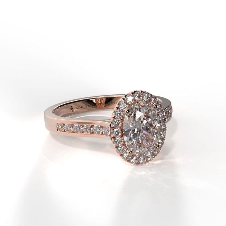 Anillo halo paris 0,60 cts al carre