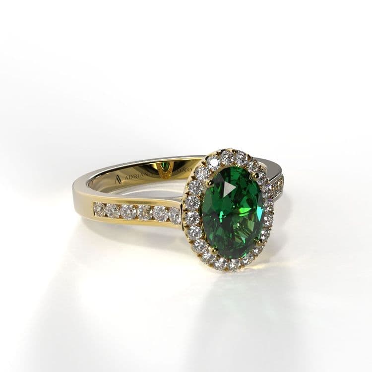 Anillo halo paris 0,60 cts al carre