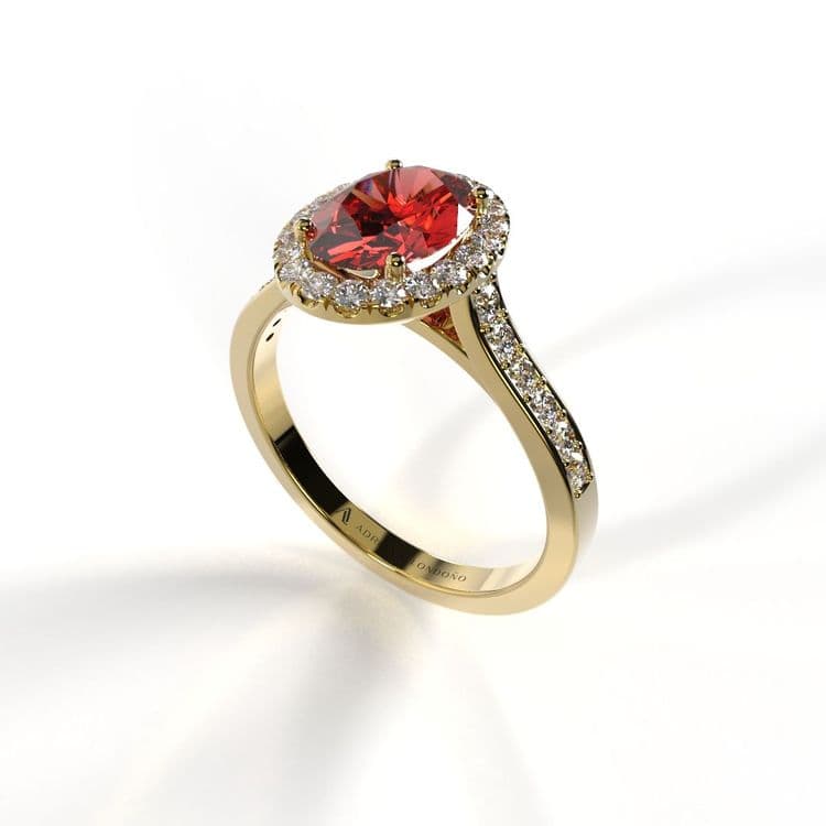 Anillo halo paris 0,60 cts a la banda