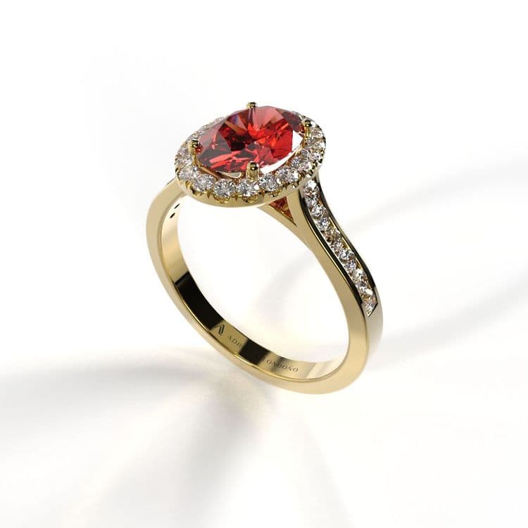 Anillo halo paris 0,60 cts al carre