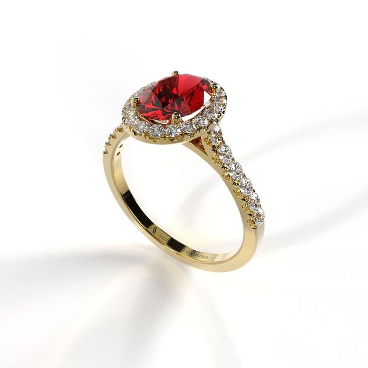 Anillo halo paris 0,60 cts al frances