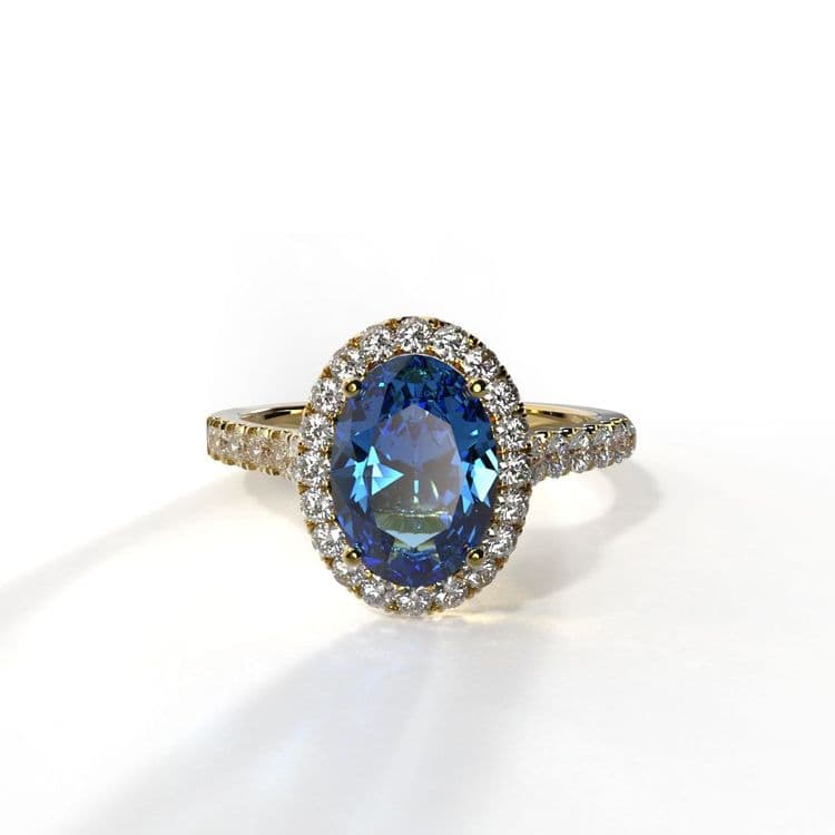 Anillo halo paris 0,60 cts al frances