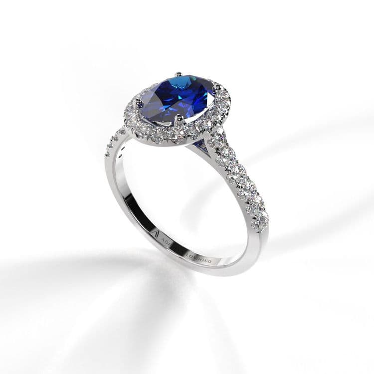 Anillo halo paris 0,60 cts al frances