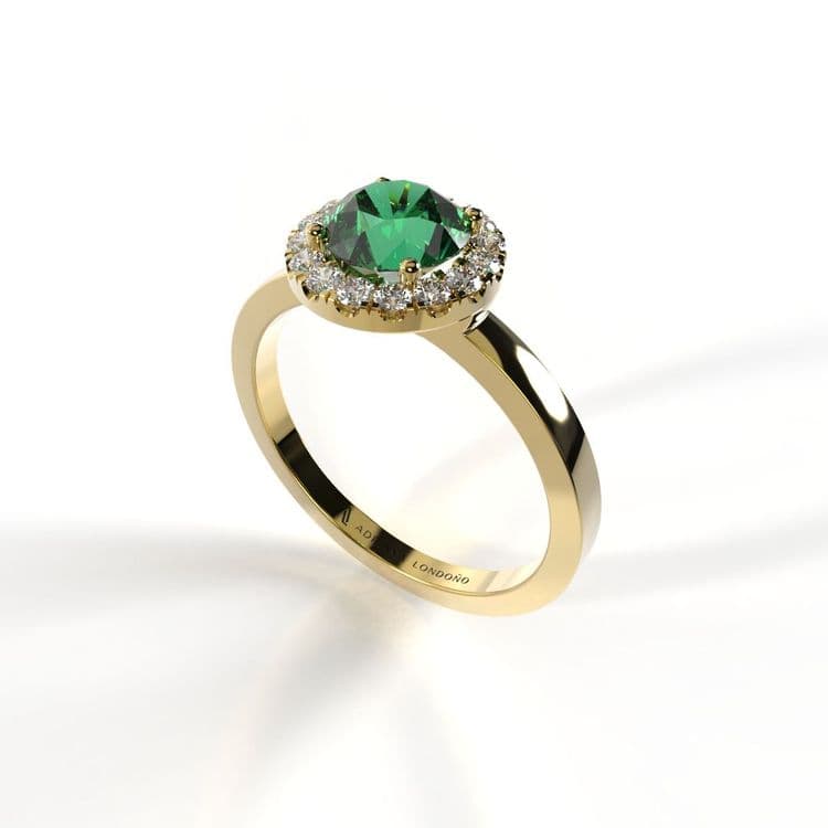 Anillo halo luxemburgo 0,60 cts 