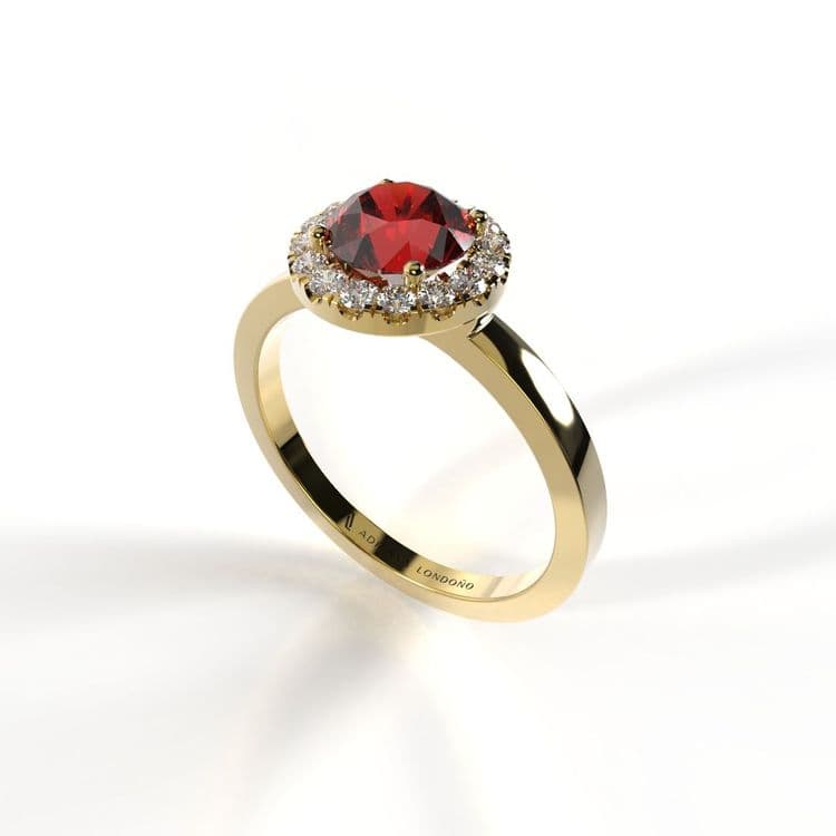 Anillo halo luxemburgo 0,60 cts 