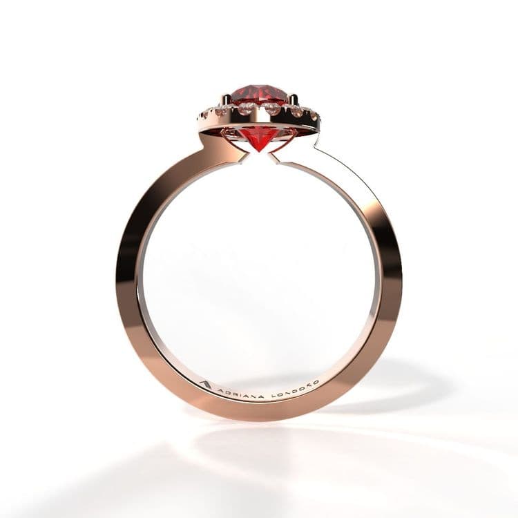 Anillo halo luxemburgo 0,60 cts 
