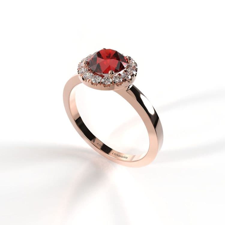 Anillo halo luxemburgo 0,60 cts 