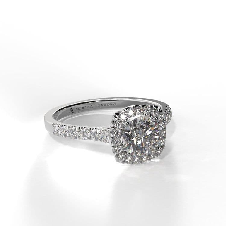 Anillo halo amberes 0,60 cts al frances