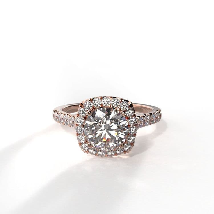 Anillo halo amberes 0,60 cts al frances