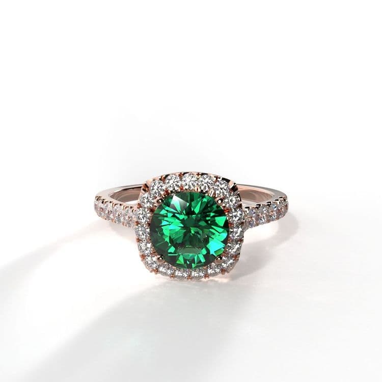 Anillo halo amberes 0,60 cts al frances