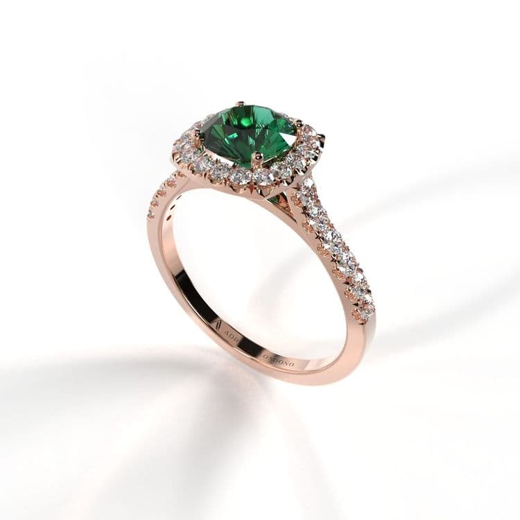 Anillo halo amberes 0,60 cts al frances