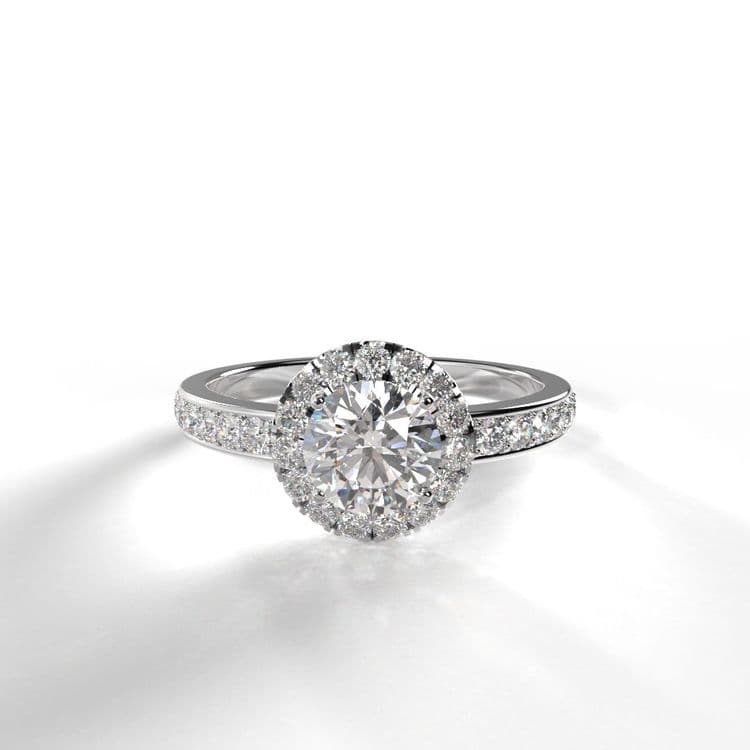 Anillo halo capri 0,50 cts a la banda