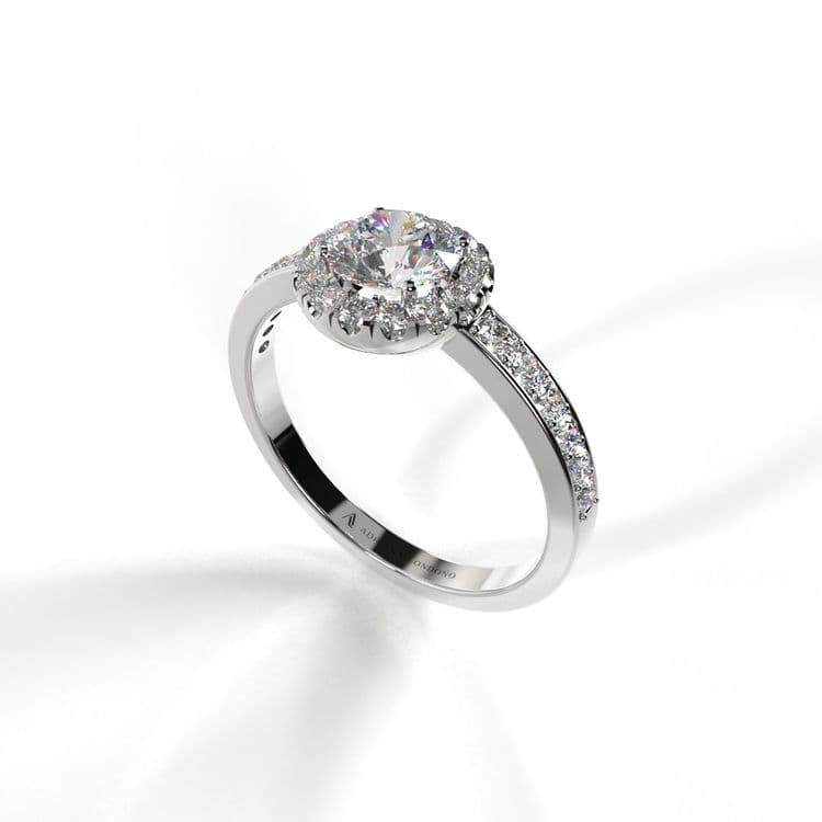 Anillo halo capri 0,50 cts a la banda