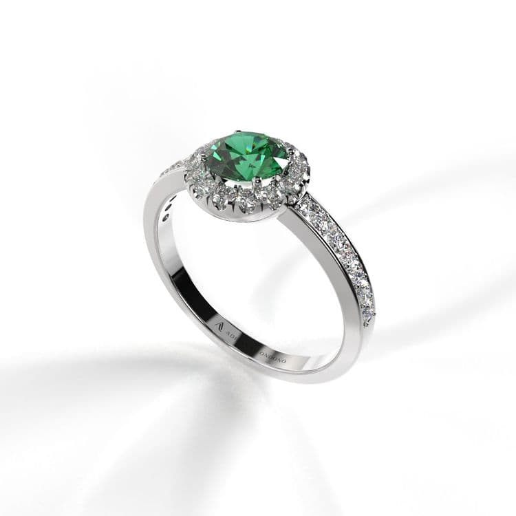 Anillo halo capri 0,50 cts a la banda