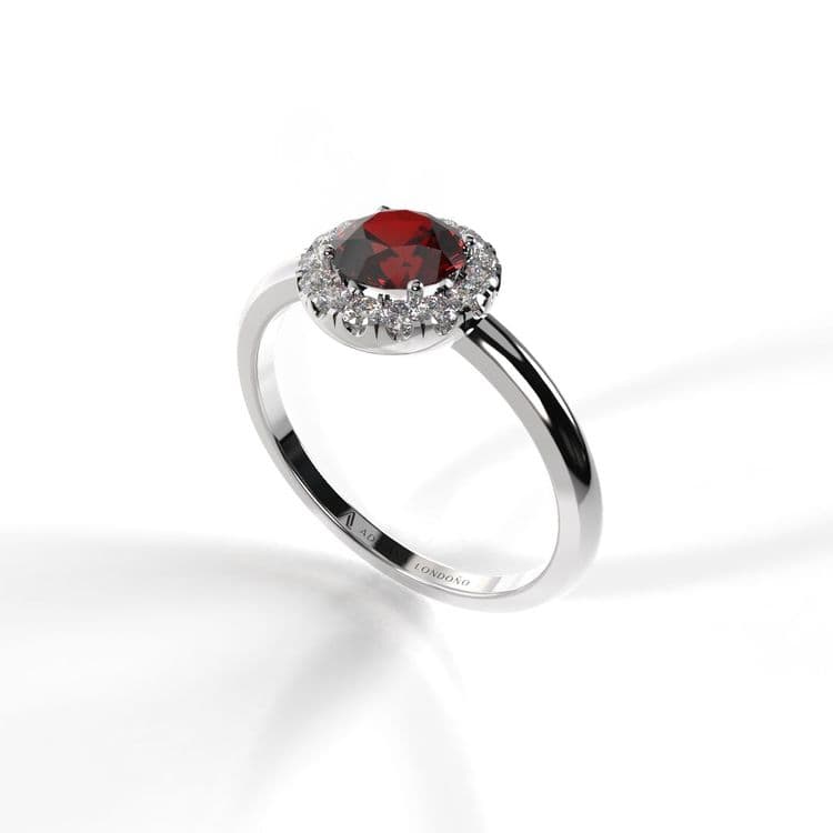 Anillo halo capri 0,50 cts