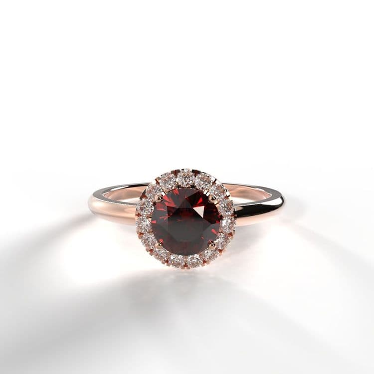 Anillo halo capri 0,50 cts