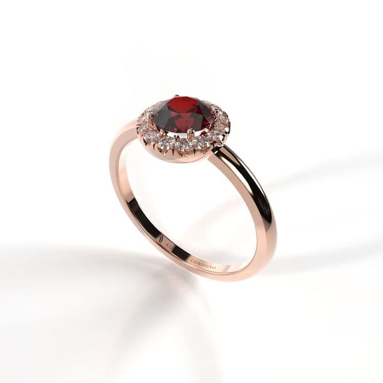 Anillo halo capri 0,50 cts