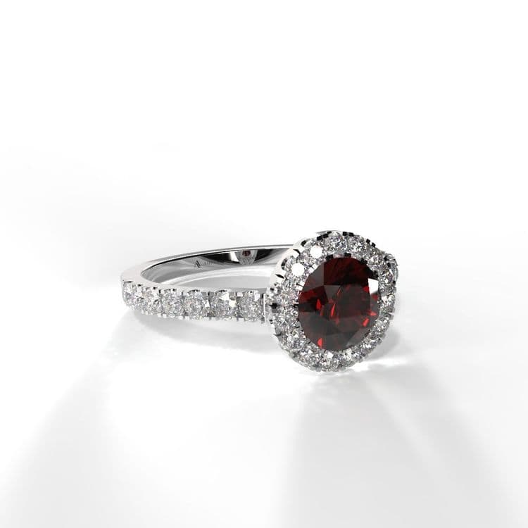 Anillo halo queenstown 0,50 cts al frances
