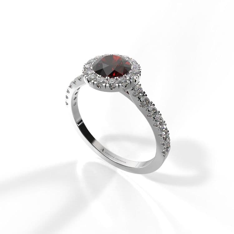 Anillo halo queenstown 0,50 cts al frances