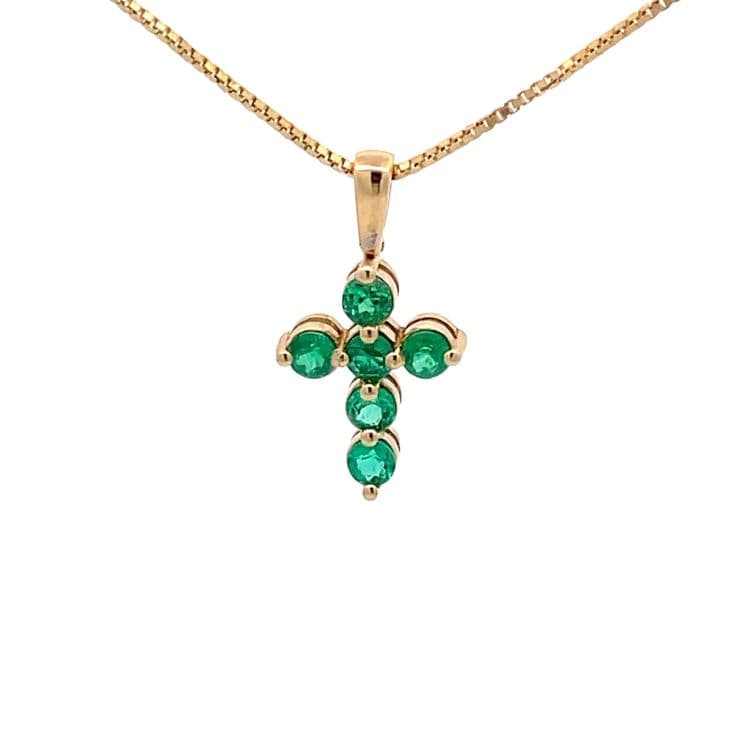 Dije cruz 6 esmeraldas