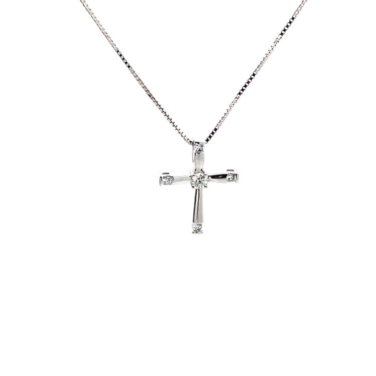 Dije cruz con diamantes 0,08cts