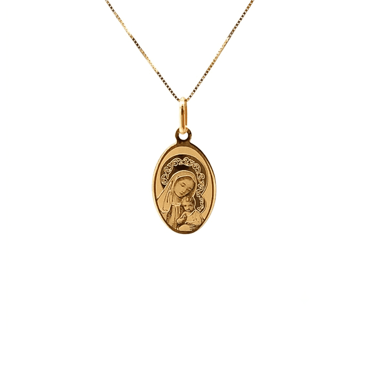 Medalla virgen maria ovalada