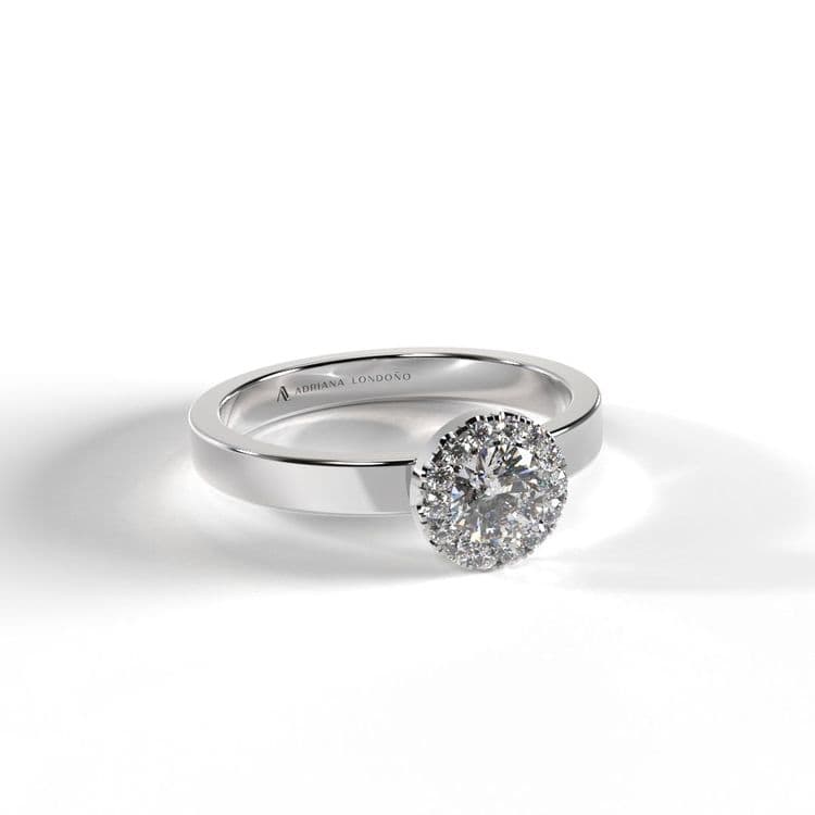Anillo halo luxemburgo diamante de laboratorio 0,32 cts Anillo halo luxemburgo diamante de laboratorio 0,32 cts