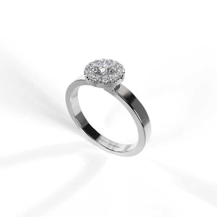 Anillo halo luxemburgo diamante de laboratorio 0,32 cts Anillo halo luxemburgo diamante de laboratorio 0,32 cts