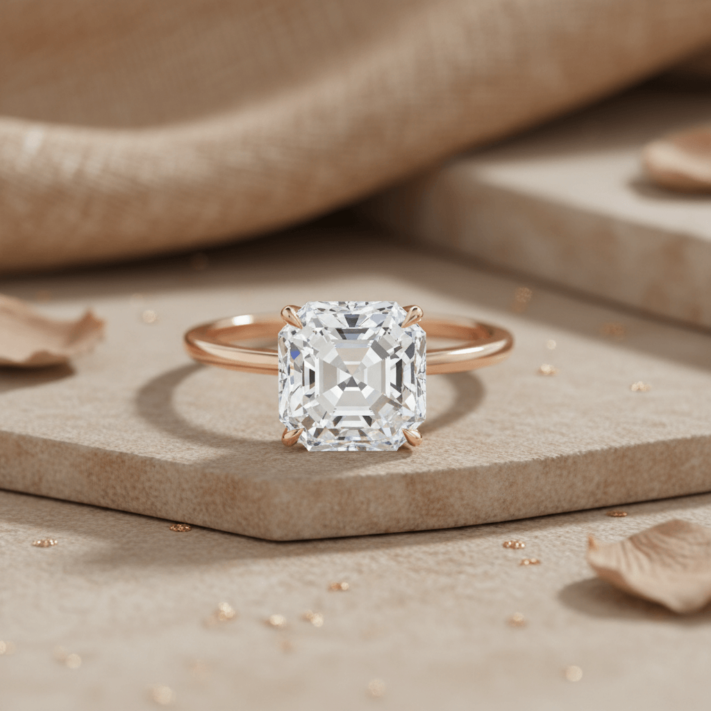 Corte asscher cuadrado vintage joyería