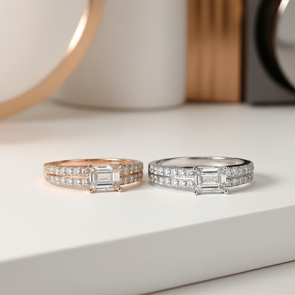 Forma emerald cut transparencia joya