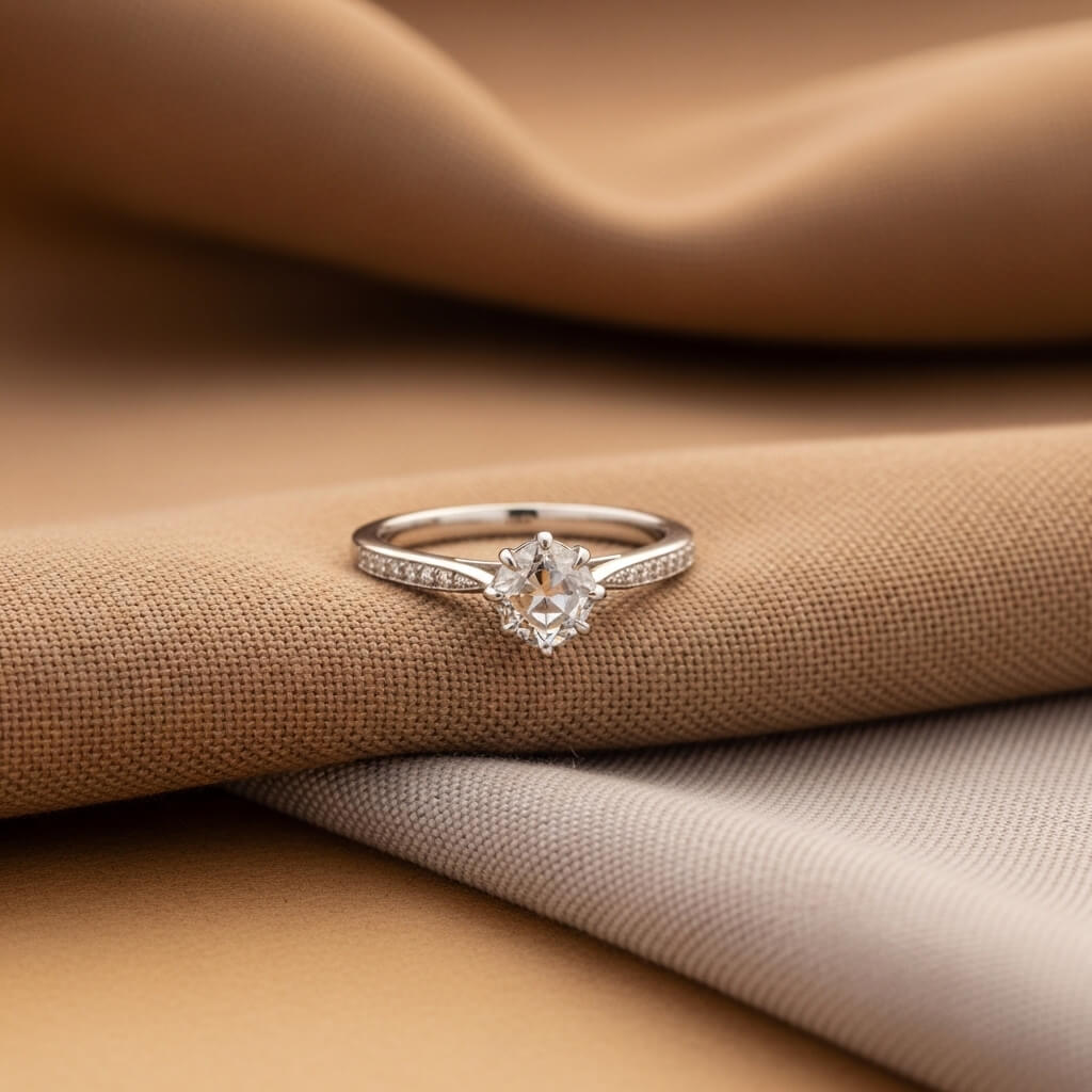 Joya rose cut diamante estilo romántico